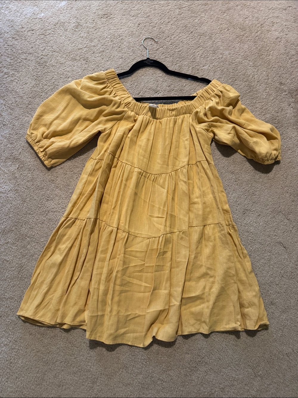Women’s Yellow Off-Shoulder Mini Dress